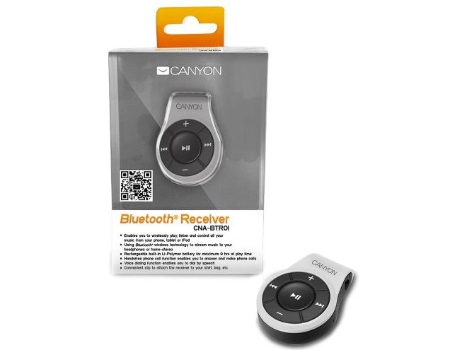 Adapter Bluetooth Canyon Adapter / Odbiornik Bluetooth, Czarno-Biały (Cna-Btr01w)