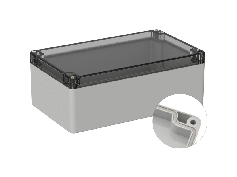 Tru Components Tc-9065484 Universalkabinett 200 X 120 X 75 Polykarbonat Gråhvid (Ral 7035) 1 Stk