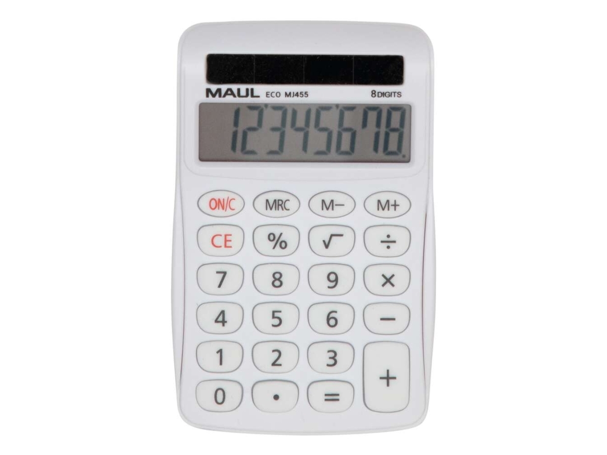 Maul Eco Mj455 Desktop Basis Cifre Linier Solar Hvid