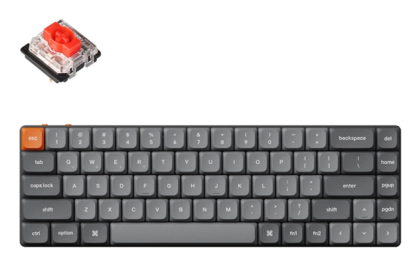 Keychron Max Gateron Raudona Belaide Klaviatura