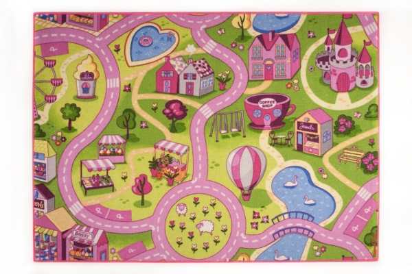 Spielmatte - Rosa Rummelplatz - 95 X 133 Cm