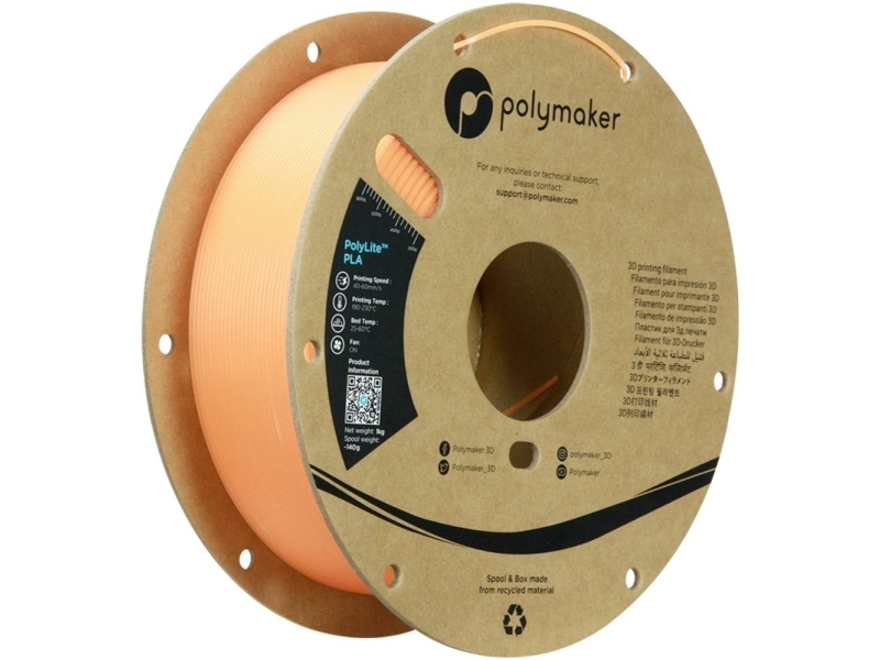 Poly Filament Polymaker Polylite Luminous Pla 1,75 Mm 1 Kg - Orange