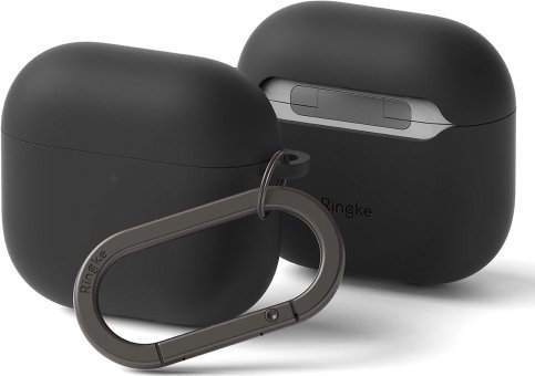 Airpods 4 Opladningsetui Silikonebetræk Ringke, Sort