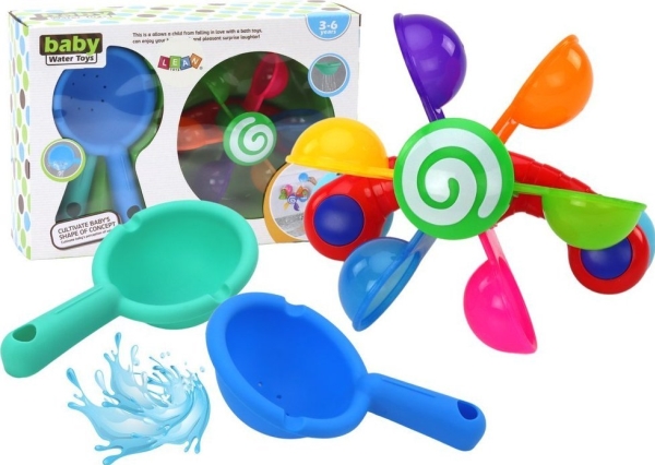 Leantoys Drejeligt Badelegetøj Farvede Skåle To Skeer
