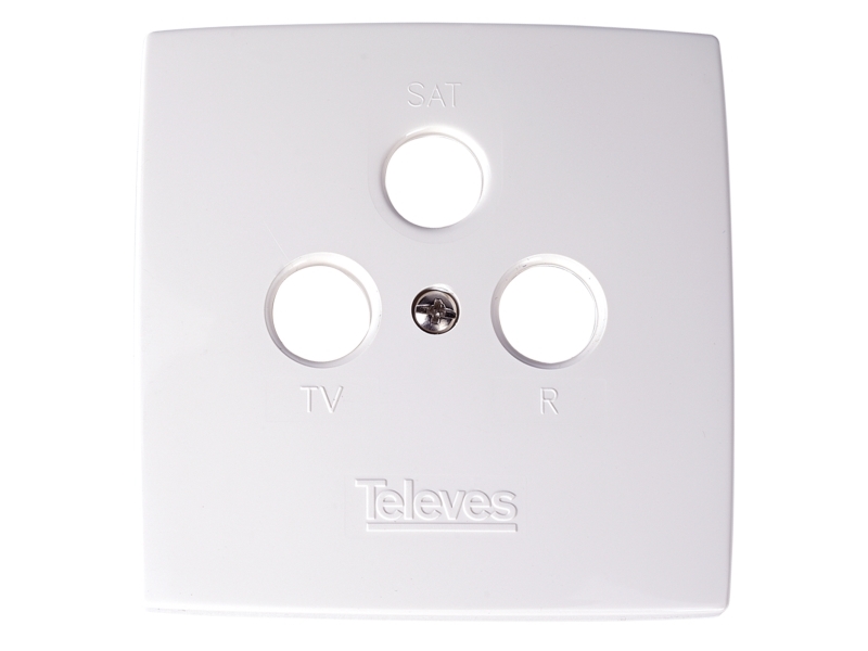 Televes 544302, Weiß, Acrylnitril-Butadien-Styrol, Konventionell, Sat + Tv + Radio, 80 Mm, 80 Mm