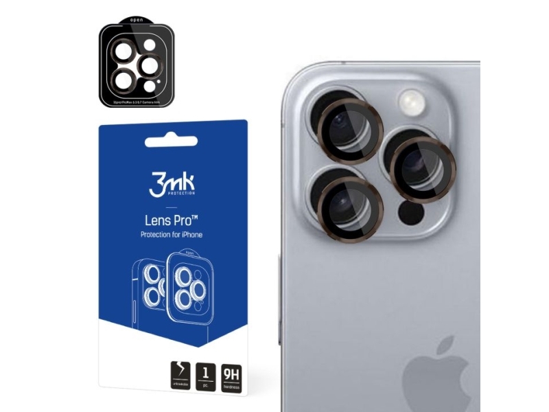 3Mk Lens Protection Pro, Apple, Iphone 16 Pro Max, Iphone 16 Pro, Scratch Resistant, Brown, Rose, Transparent, 1 Pc(S)