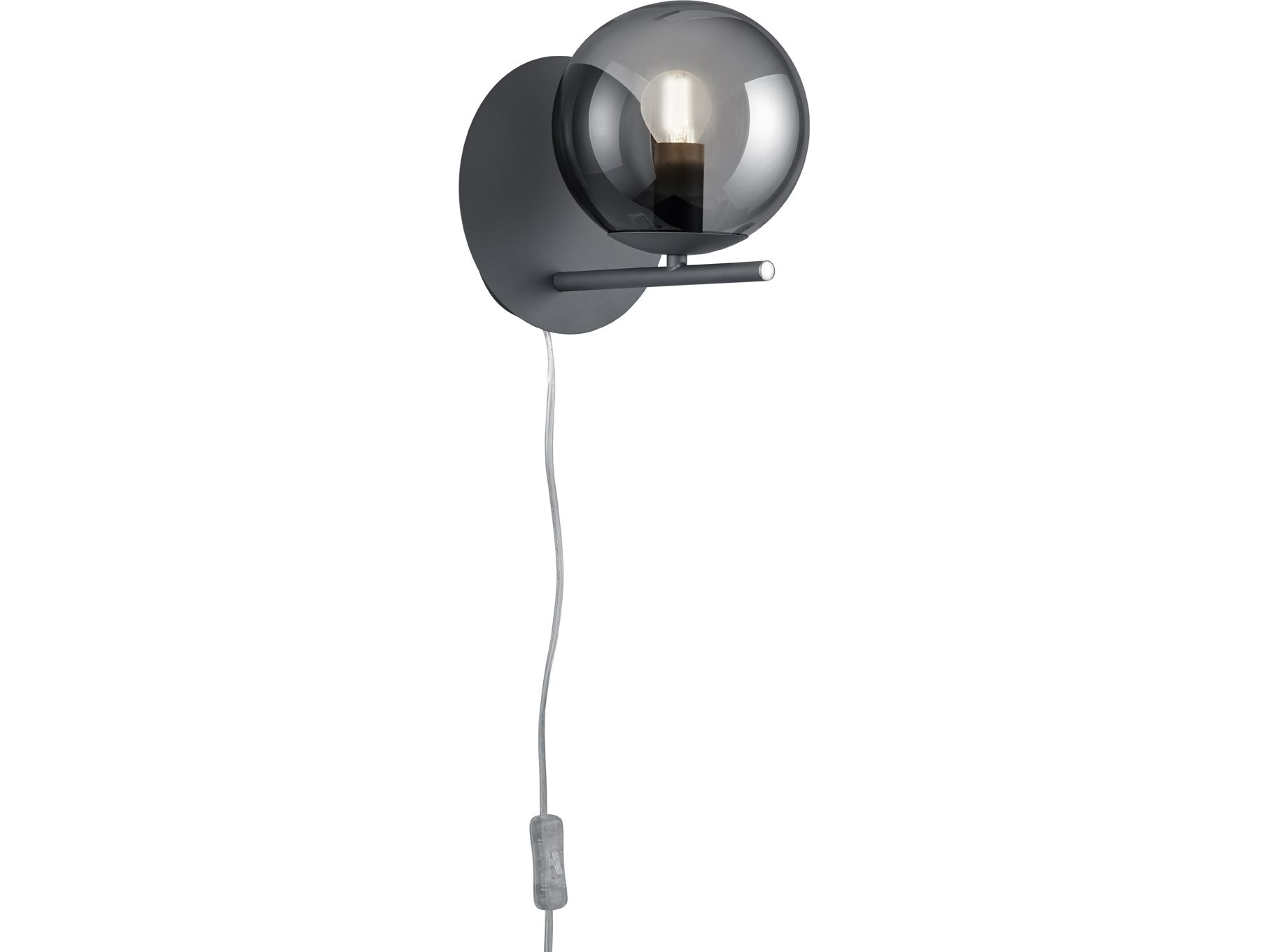 Trio Pure Væglampe Antracit Røget Glas E14