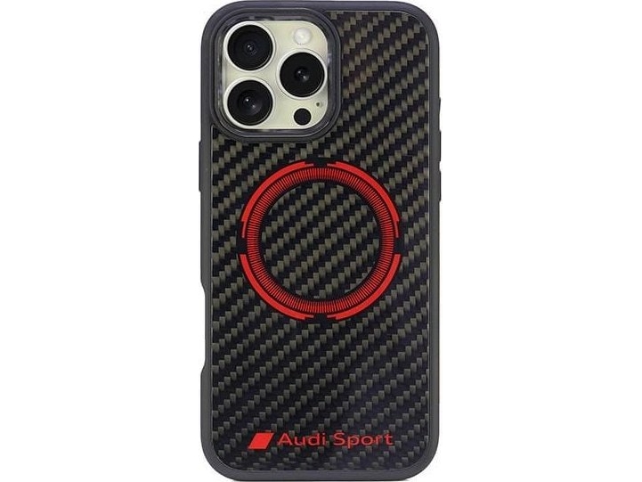 Audi Audi Carbon Fiber Sport Red Circle Magsafe Iphone Pro Max \\ Czarny Black Hardcase Aus Tpupcmip16pm Rsq