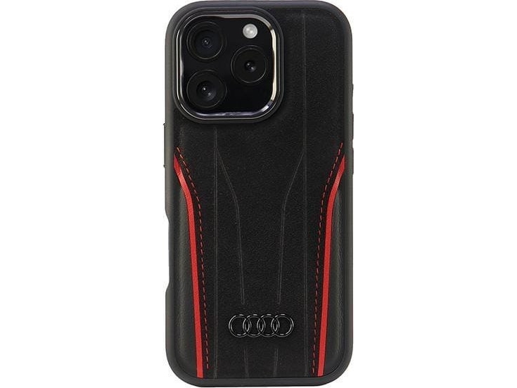 Audi Audi Genuine Leather Magsafe Iphone 16 Pro 6.3 \" Czarno Czerwony/black Red Hardcase Au Tpupcmip16p R8/d3 Rd