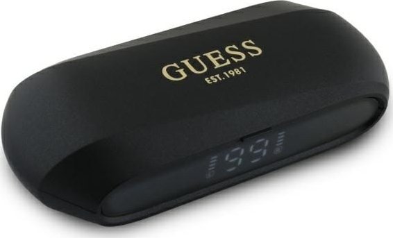 Słuchawki Guess Guess Bluetooth Headphones Gutwsc2mcdsk Tws + Docking Station Black/Black Elongated Metalic Printed Logo
