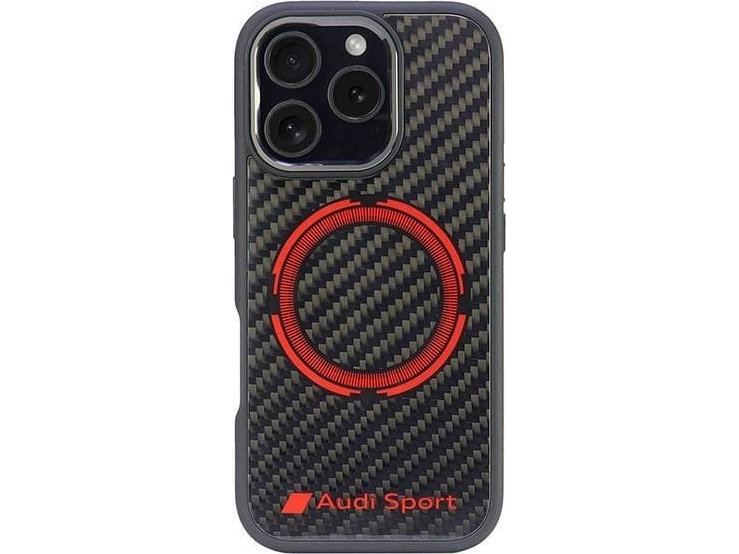 Audi Audi Carbon Fiber Sport Red Circle Magsafe Iphone Pro \\ Czarny Black Hardcase Aus Tpupcmip16p Rsq