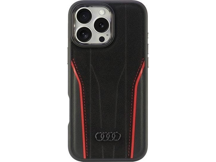 Audi Audi Genuine Leather Magsafe Iphone 16 Pro Max 6.9 \" Czarno Czerwony/black Red Hardcase Au Tpupcmip16pm R8/d3 Rd