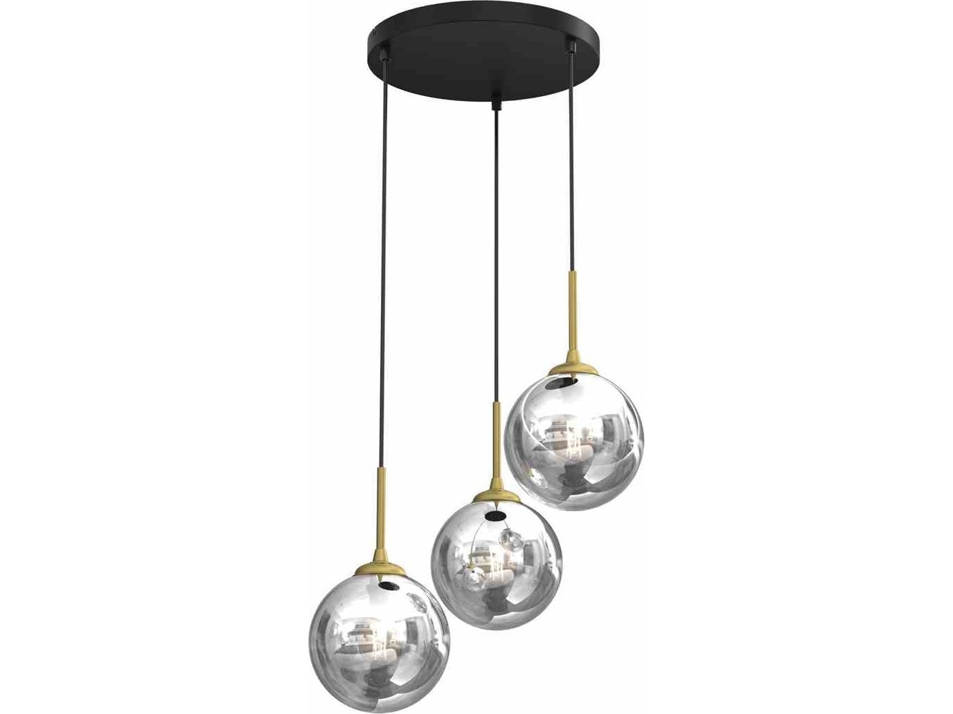 Taklampa Milagro Reflex 3xe14 Max 40w Svart/guld 40 X Max 90 Cm