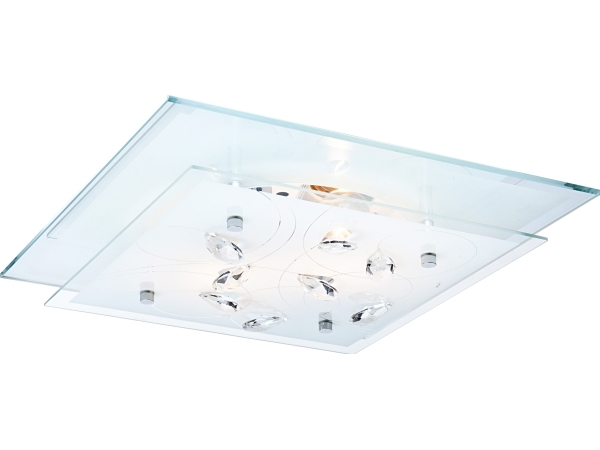Globo Plafond Taklampa Globo Jasmina 2x40w E27 Vit Silver 40408 2