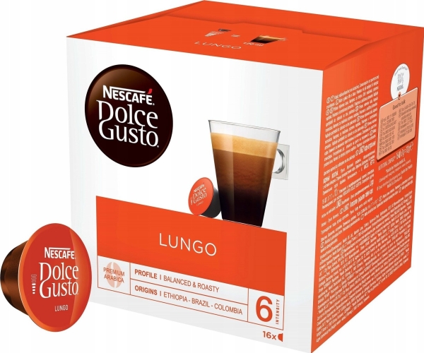 Nescafe Dolce Gusto Lungo Kava, 16 kapsulių dėžutėje
