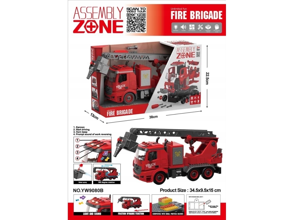 1PUNKT Utrullande brandkår med ljud- och vattenfunktion | Leksaker - Bilar och andra fordon - Akutbilar | GameStuff