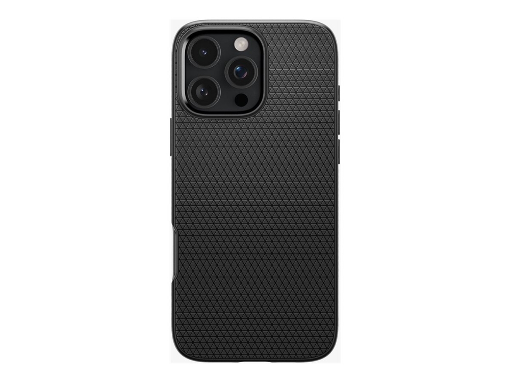 Spigen Liquid Air - Bagsidecover Til Mobiltelefon - Termoplastisk Polyuretan (Tpu) - Mat Sort - For Apple Iphone 16 Pro Max