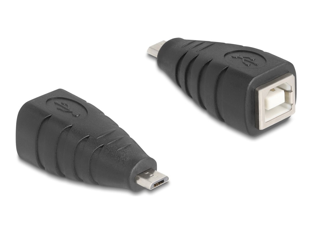 Delock - Usb-Adapter - Micro-Usb Type B (Han) Til Usb Type B (Hun) - Usb 2.0 - Sort
