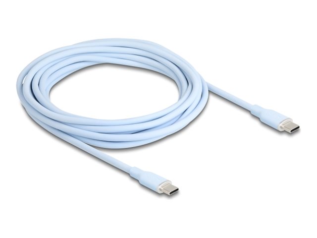 Delock - USB-kabel - 24 pin USB-C (hane) till 24 pin USB-C (hane) - USB 2.0 - 20 V - 3 A - 4 m - USB Power Delivery (60W), Stöd för Power Delivery 3.0 - blå | Datortillbehör - Kablar & adaptrar - Datakablar | GameStuff
