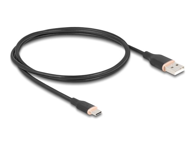 Delock Usb 2.0-Kabel Usb Type-A-Stik Til Usb Type-C-Stik 1 M Sort Silikone