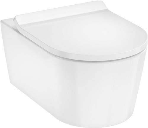 HG EluPura S Væghængt - toiletsæt 540 uden skyllerand AquaHelix Flush med toiletsæde