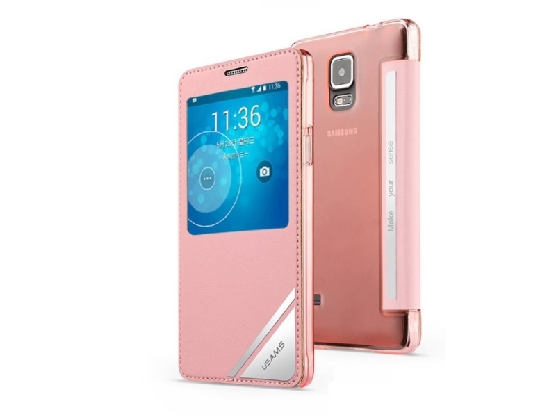Usams 6958444992273 Utbytbara Fodral Samsung Galaxy Note 4 Rosa