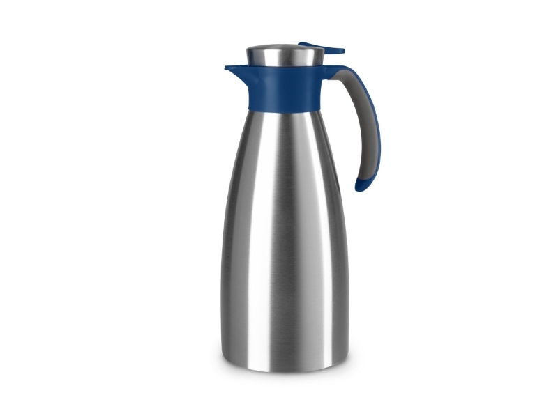 Emsa Termokande Soft Grip Liter Rustfrit Stål Blå Enhåndsbetjening Med Quick Tip Lukning 100 Lækagesikker Stk N4120400