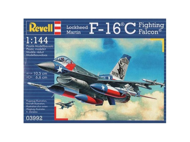 Revell Lockheed Martin F-16C Fighting Falcon, Pienoismallikiinteäsiipinen ilma-alus, Kokoamispakkaus, 1:144, Lockheed Martin F-16C Fighting Falcon, Muovi, Keskitaso