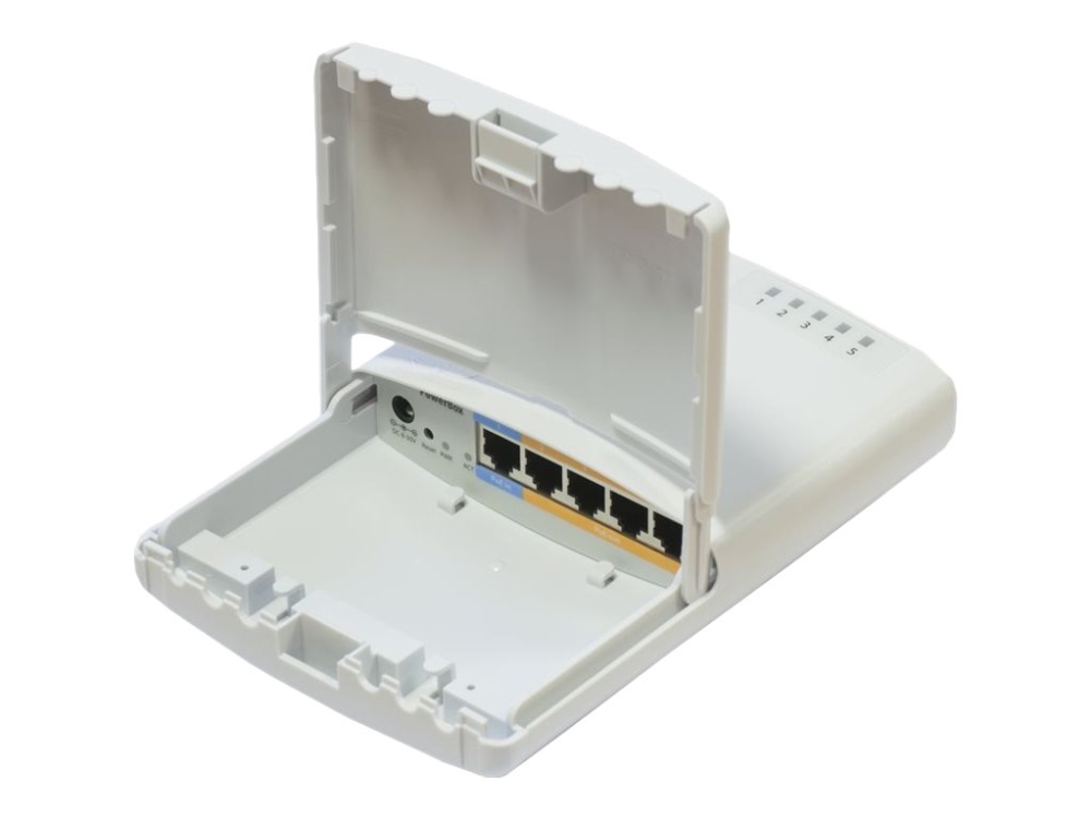 Mikrotik Routerboard Powerbox Router 4 Port Switch Din Monterbar På Skinne Stangmonterbar