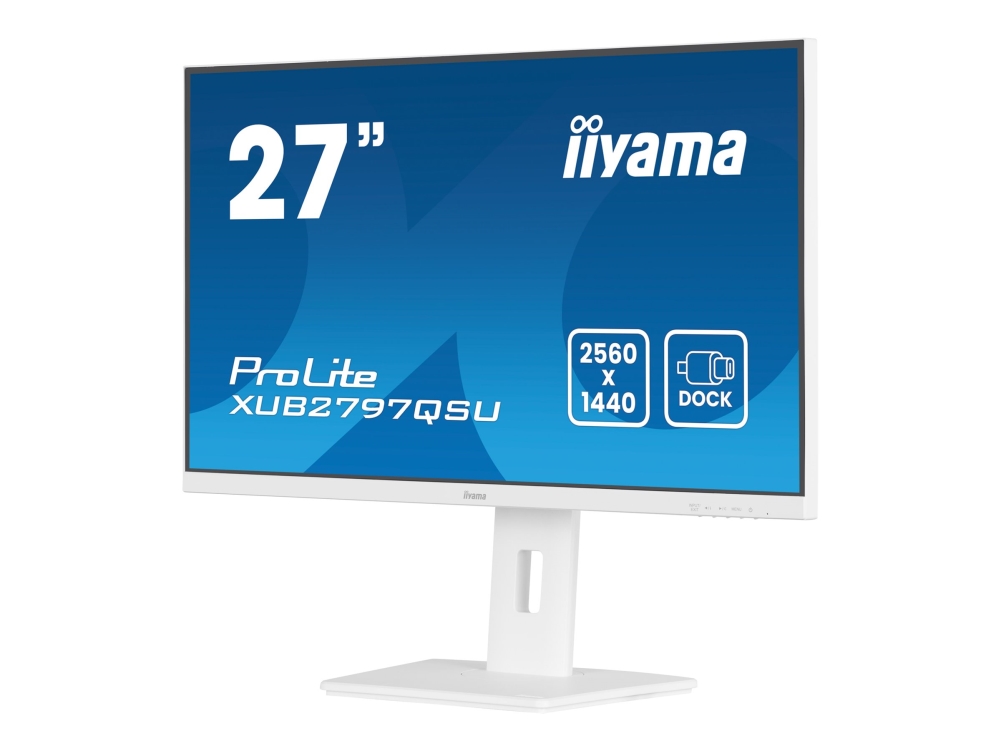 Iiyama Prolite Xub2797qsu W2 Led Skærm 27  " 2560 X 1440 Qhd @ 100 Hz Ips 300 Cd/m² 1300:1 1 Ms Hdmi Displayport Højtalere Hvidmat