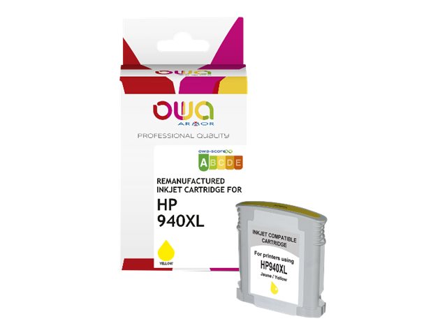 Owa - 24 Ml - Gul - Kompatibel - Boks - Genproduceret - Blækpatron (Alternativ Til: Hp 940Xl) - For Hp Officejet Pro 8000, 8500, 8500 A909a, 8500A, 8