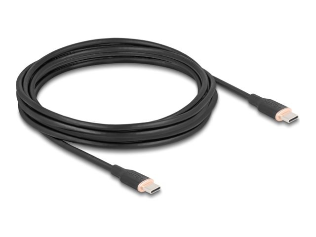Delock - USB-kabel - 24 pin USB-C (han) til 24 pin USB-C (han) - USB 2.0 - 20 V - 3 A - 4 m - USB Power Delivery (60W), Power Delivery 3.0 support - sort