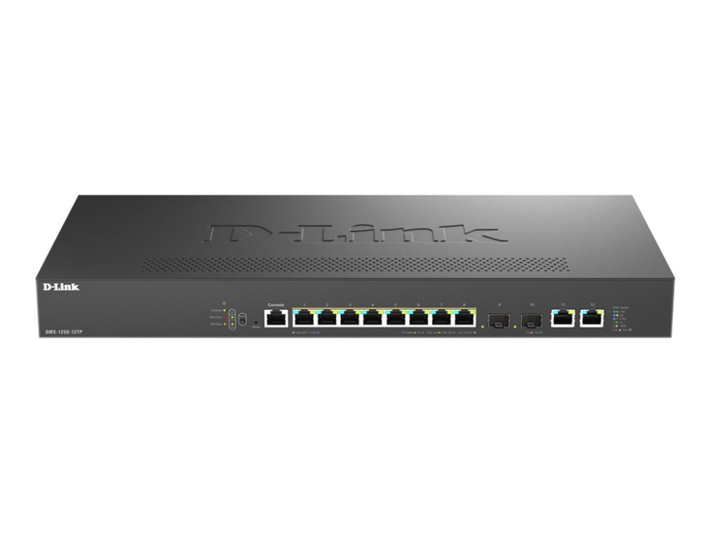 D-Link Dms-1250-12Tp/E, Managed, 2.5G Ethernet (100/1000/2500), Power Over Ethernet (Poe), Rack-Einbau