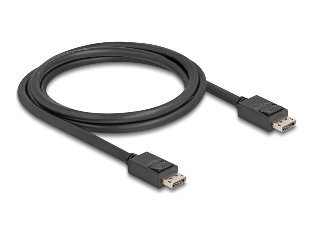 Delock - Displayport Kabel - Displayport (Han) Haspet Til Displayport (Han) Haspet - Displayport 2.1 - 1.8 M - Op Til 80 Gbps Datatransferhastighed,