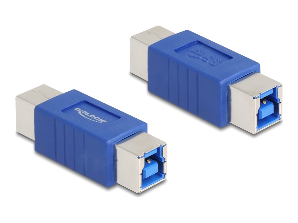 Delock - Usb Gender Changer - Usb Type B (Han) Til Usb Type B (Han) - Up To 5 Gbps Data Transfer Rate - Blå