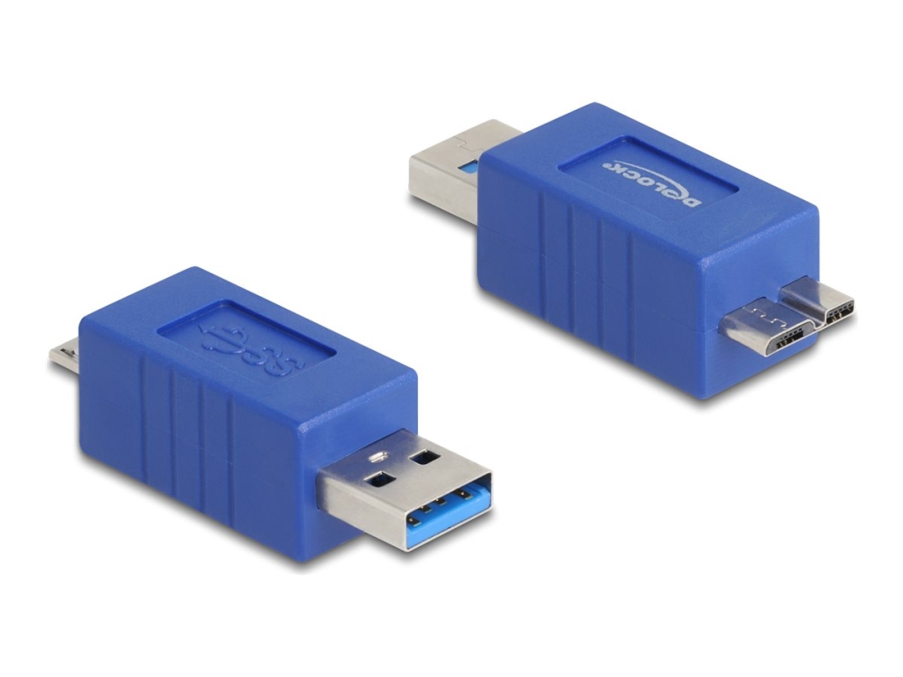 Delock - Usb-Adapter - Usb Type A (Han) Til Micro-Usb Type B (Han) - Up To 5 Gbps Data Transfer Rate - Blå