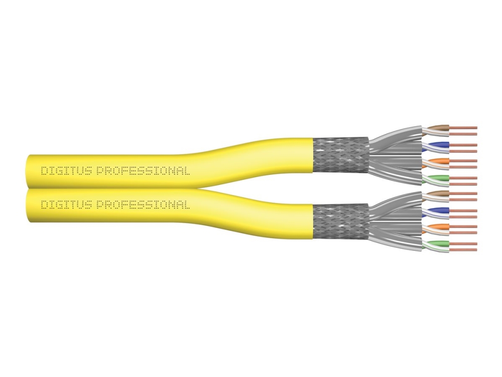 Digitus Cat 7A S/Ftp Datenkabel - Verlegekabel, 500 Meter, Duplex, B2ca, Ghmt Pvp Zertifiziert, 500 M, Cat7a, S/Ftp (S-Stp), Gelb