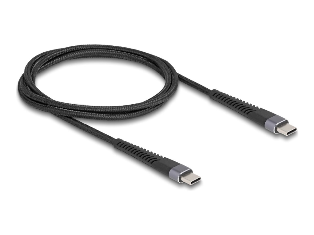 Delock - Usb-Kabel - Usb-C (Han) Til Usb-C (Han) - Usb 2.0 - 20 V - 3 A - 1 M - Usb Power Delivery (60W), Forlænget Bøjlebeskyttelse - Sort