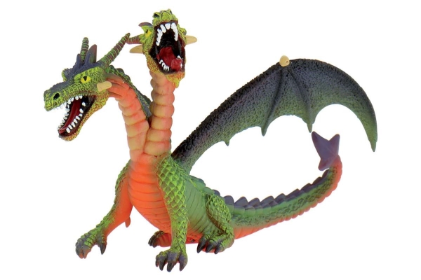 Drachen Mit Doppelkopf, Grün 5,2X9,2X13,5 Cm