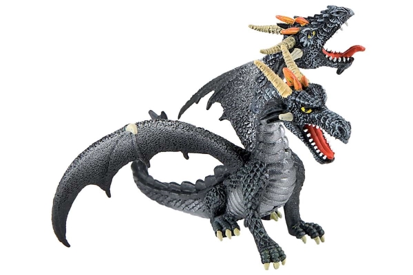 Drage Figur Med 2 Hoveder - Sort - 75597 - Bullyland