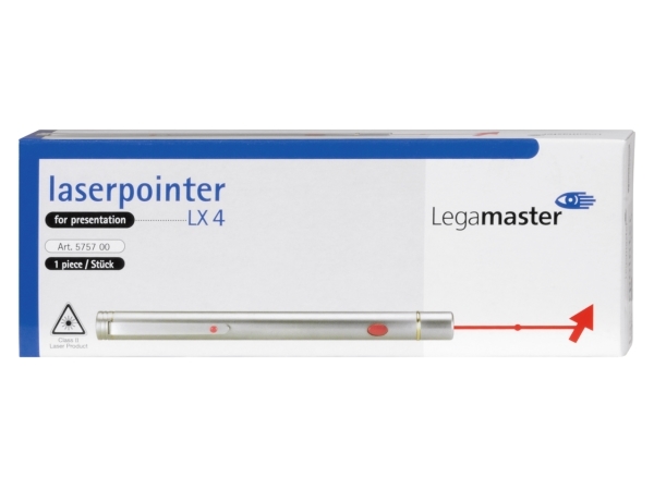 Legamaster Lx 4 Laserpointer Rot, 54,8 G, 74,8 G, Aaa Micro 1.5V R03, Silber, Taiwan, 1920 Stück(E)