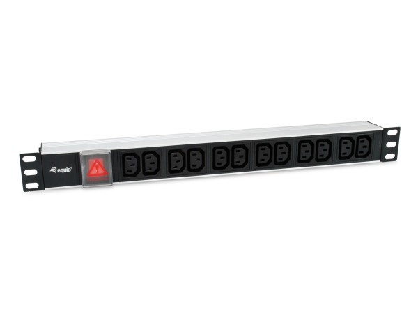 Equip 333318, Basis, 1U, Aluminium, Sort, Sølv, 12 Ac Stikkontakt(Er), C13 Forbinder