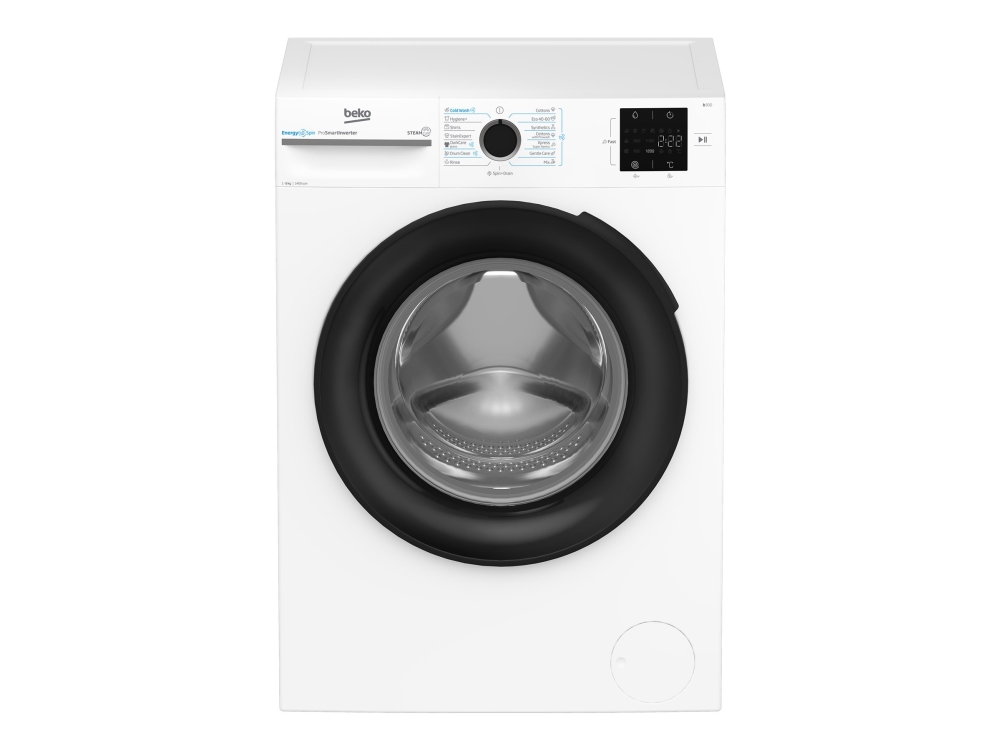 Beko b300 BM3WFSU38413WB - Vaskemaskine - bredde: 60 cm - dybde: 54.6 cm - højde: 84.5 cm - frontbetjening - 8 kg - 1400 rpm - hvid