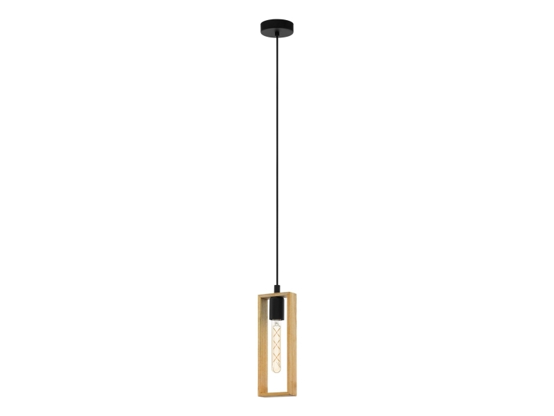 Eglo Littleton, Flexible Halterung, Schwarz, Braun, Holz, Stahl, Holz, Holz, Rechteckig