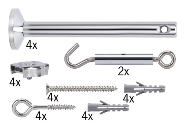 Paulmann 17834, Montering Sett, Kromfarget, Metall, Tak/Vegg, 1,6 Cm, 165 Mm