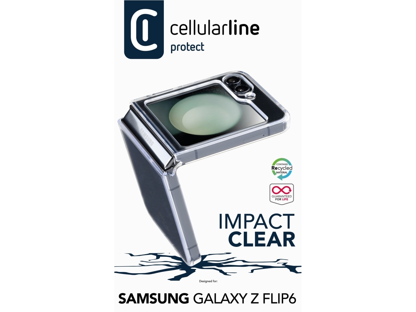 Cellularline Impactcgalzflip6t Omslag Samsung Galaxy Z Flip6 17 Cm 6.7  " Transparent