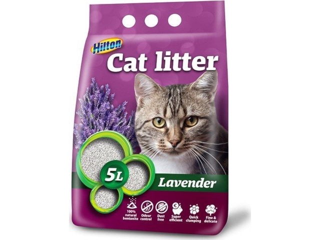 Hilton Bentonit Lavendel Klumpendes Katzenstreu - 5 Liter