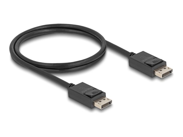 Delock - Displayport Kabel - Displayport (Han) Haspet Til Displayport (Han) Haspet - Displayport 2.1 - 1 M - Op Til 80 Gbps Datatransferhastighed, 16