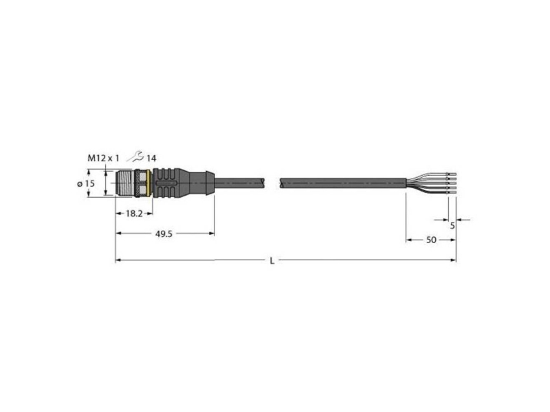 Turck 6629933 Sensor- /Aktor-Tilslutningsledning 2 M Pol-Tal (Rj): 5 1 Stk