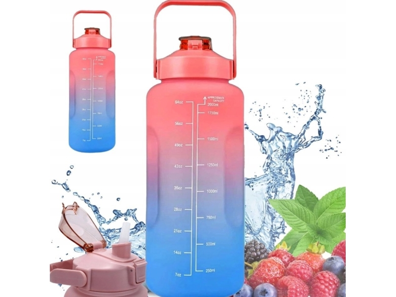 Extralink Motivationsflasche Wasserflasche 2000 ml rot und blau BUT-994 | N - A | GameStuff